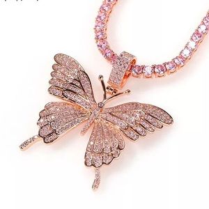 16inch pink tennis butterfly choker